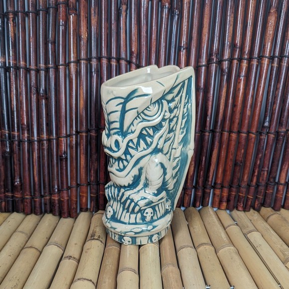 Frankie's Tiki Room Retired Teal Surf Dragon Tiki Mug Swizzles Big Toe Tiki Farm - Picture 4 of 13